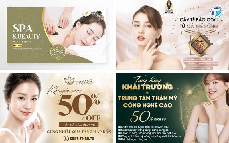 Hình ảnh mẫu banner khai trương spa và ngành làm đẹp